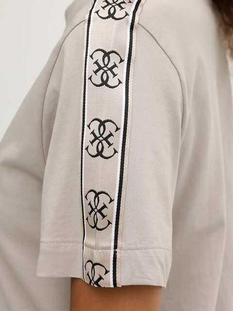 Guess t-shirt bawełniany BRITNEY damski kolor beżowy V3RI08 I3Z14