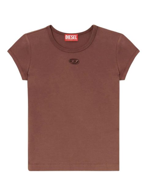 Diesel T-Angie logo-embroidery T-shirt - Brown - zdjęcie produktu nr 1