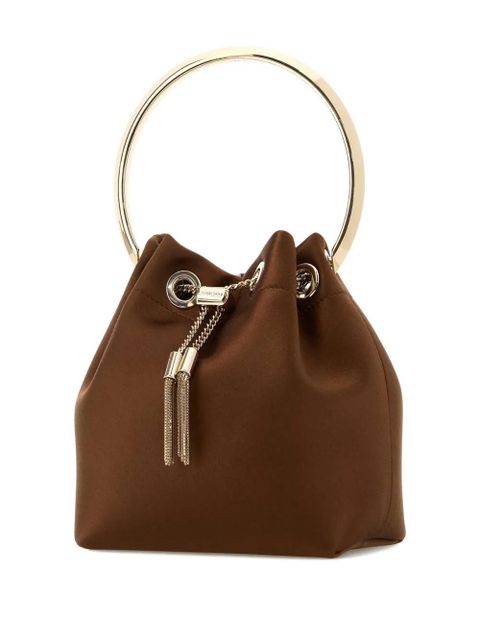 Jimmy Choo Bon Bon satin bucket bag - Brown