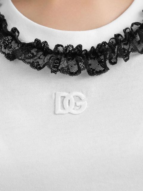 Dolce & Gabbana ruffled-detail T-shirt - White