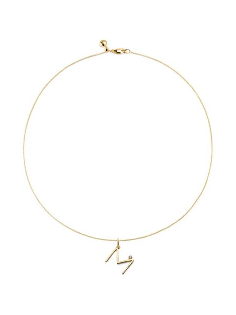Monica Vinader solitaire diamond initial M pendant - Gold - zdjęcie produktu nr 1