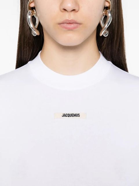 Jacquemus logo-patch long-sleeve T-shirt - White