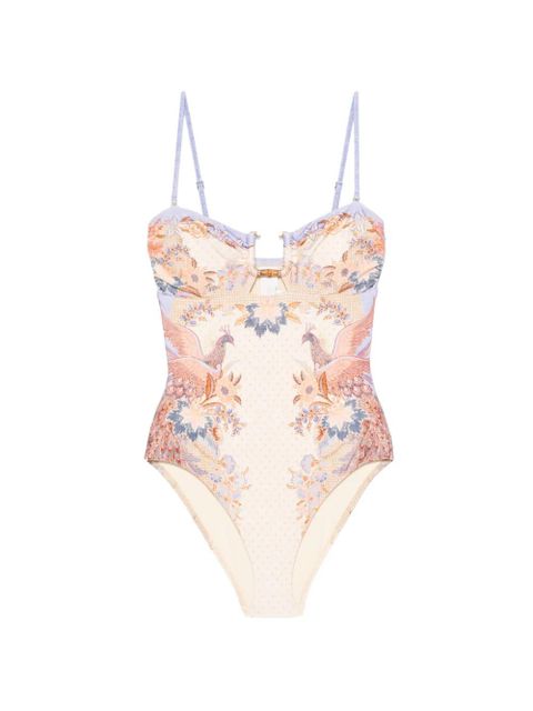 ZIMMERMANN Indra bamboo-trim swimsuit - Neutrals - zdjęcie produktu nr 1