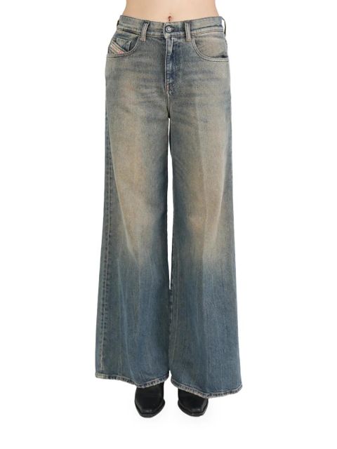 Diesel logo-patch wide-leg jeans - Blue - zdjęcie produktu nr 1