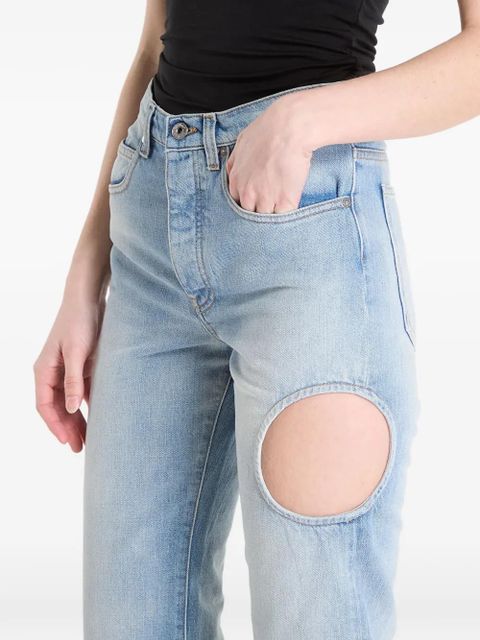 Off-White cut-out straight-leg jeans - Blue - zdjęcie produktu nr 2