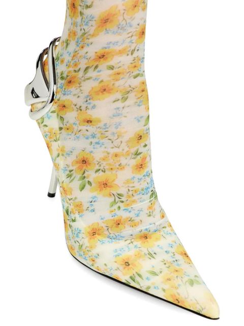Diesel D-Ten&Half floral-pattern sock boots - Yellow