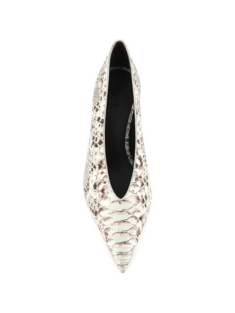 Le Monde Beryl snakeskin-effect pointed-leather pumps - Neutrals