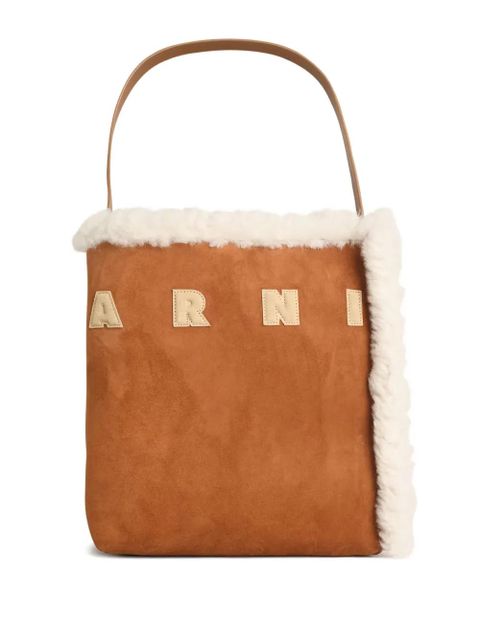 Marni Museo suede shoulder bag - Brown - zdjęcie produktu nr 1