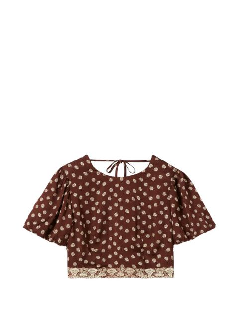 Claudie Pierlot floral print tie-fastening blouse - Brown - zdjęcie produktu nr 1