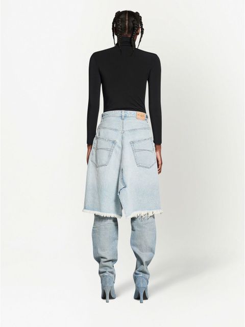 Balenciaga fringed denim skirt - Blue