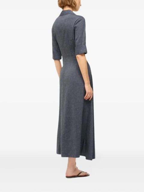 STAUD Joan button-up midi dress - Grey