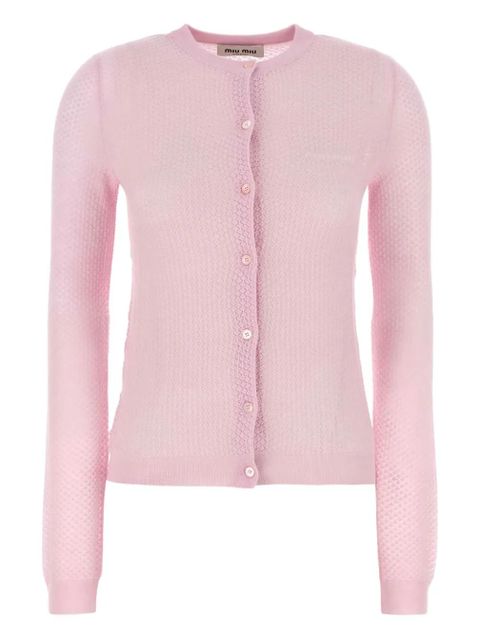 Miu Miu dotted knit cardigan - Pink - zdjęcie produktu nr 1
