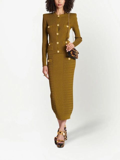 Balmain button-front knitted top - Gold