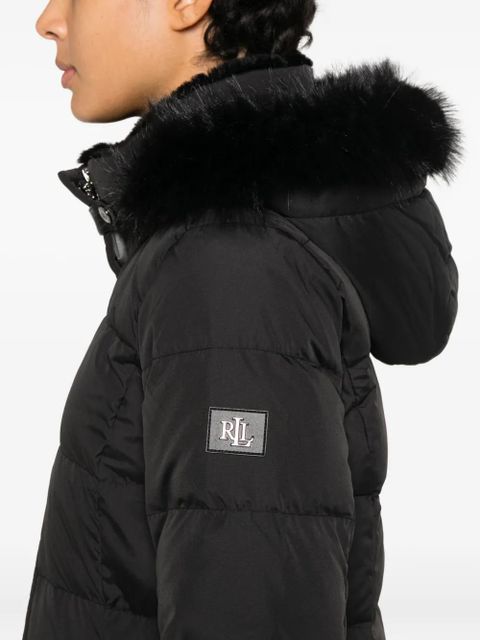 Lauren Ralph Lauren fur-trim coat - Black