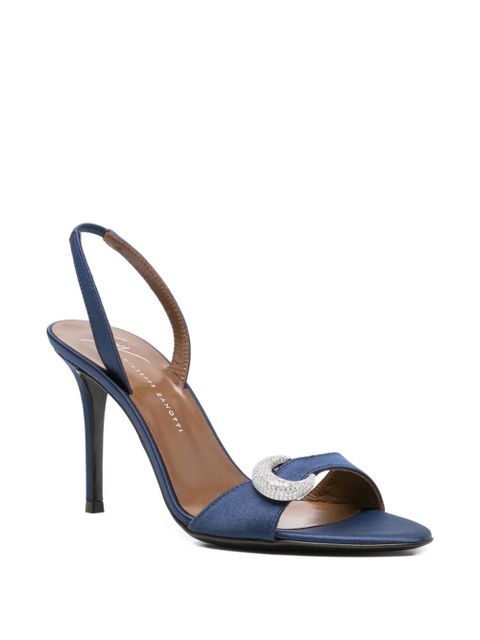 Giuseppe Zanotti 100mm slingback embellished heeled sandals - Blue - zdjęcie produktu nr 2