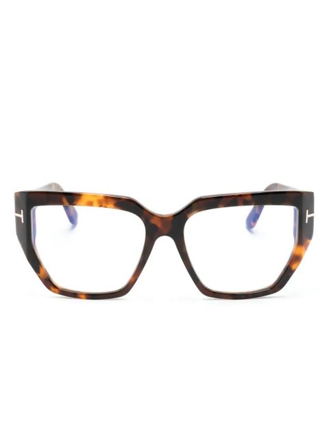 TOM FORD Eyewear geometric-frame glasses - Brown - zdjęcie produktu nr 1