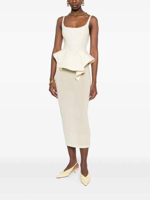 KHAITE peplum top - Neutrals - zdjęcie produktu nr 2