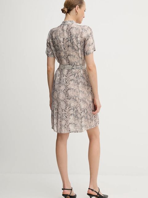 Marc Aurel sukienka kolor beżowy mini prosta 6541-1000-93417