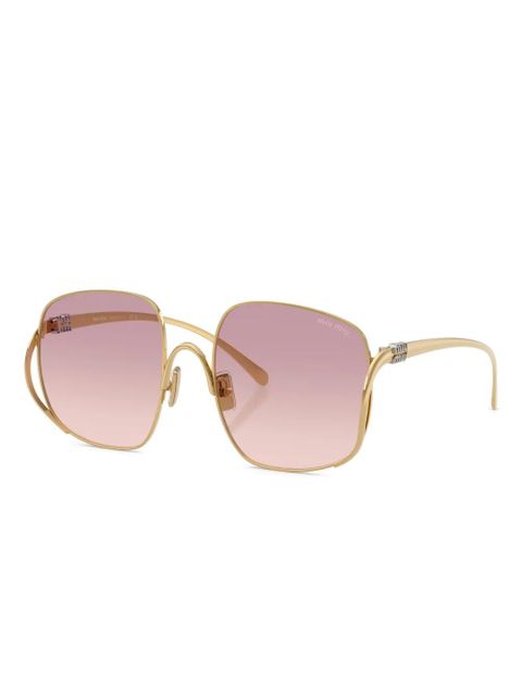 Miu Miu Eyewear oversize-frame sunglasses - Gold - zdjęcie produktu nr 2