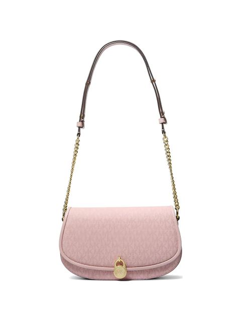 Michael Kors medium Mila monogram-pattern logo-plaque shoulder bag - Pink - zdjęcie produktu nr 1