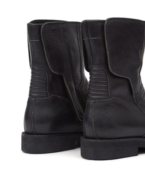 MM6 Maison Margiela leather combat boots - Black - zdjęcie produktu nr 2