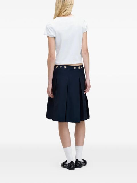 Marc Jacobs safety-pin pleated midi skirt - Blue