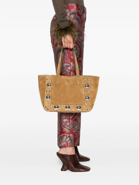 Valentino Garavani large Nellcôte eyelet-embellished tote bag - Neutrals