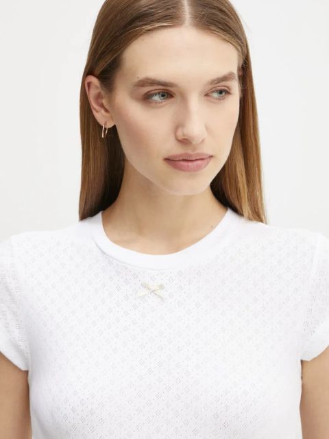 Herskind t-shirt bawełniany Ludo damski kolor biały 5435178