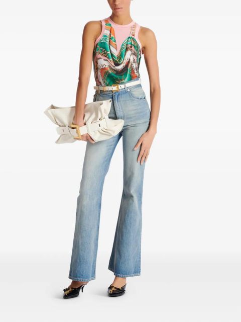Balmain Foulard-print vest - Green