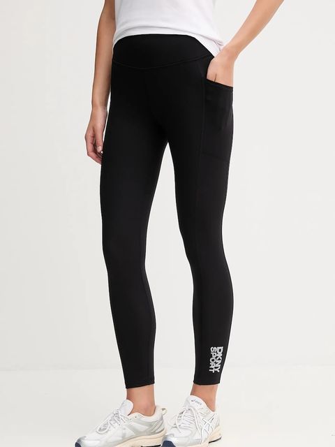 Dkny legginsy damskie kolor czarny gładkie DP5P3681 - zdjęcie produktu nr 1