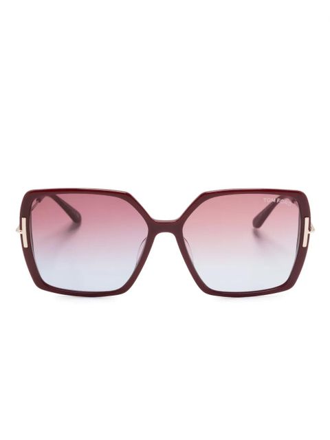 TOM FORD Eyewear square-frame gradient sunglasses - Red - zdjęcie produktu nr 1