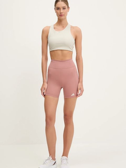 adidas Performance szorty do biegania Own The Run damskie kolor pomarańczowy gładkie medium waist JI5666