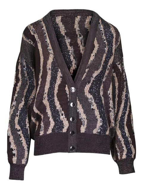 Missoni wave pattern knit cardigan - Brown - zdjęcie produktu nr 1