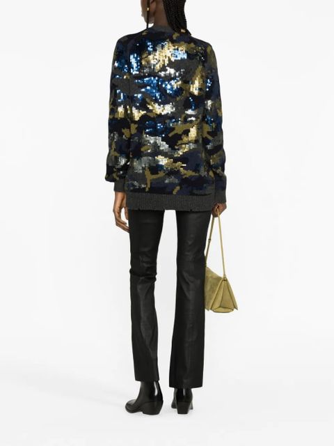 Zadig&Voltaire sequin-embellished merino-wool jumper - Grey