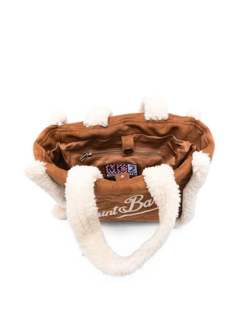 MC2 Saint Barth shearling-trim tote bag - Brown