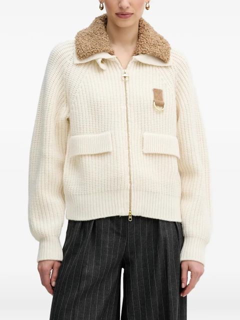 Barbour zip shearling sweater - Neutrals - zdjęcie produktu nr 1