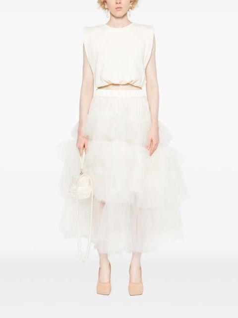 Simone Rocha tulle midi skirt - White