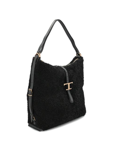 Tod's shearling shoulder bag - Black