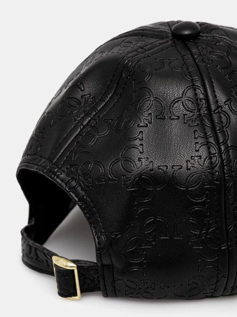 Guess czapka z daszkiem EMBOSSED kolor czarny z aplikacją V5RZ00 WH8D0
