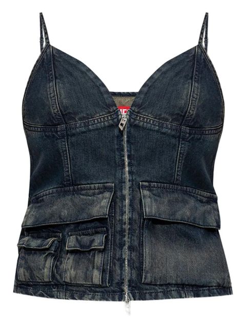 Diesel De-Mellis-S zip-front flap-pocket top - Black - zdjęcie produktu nr 1