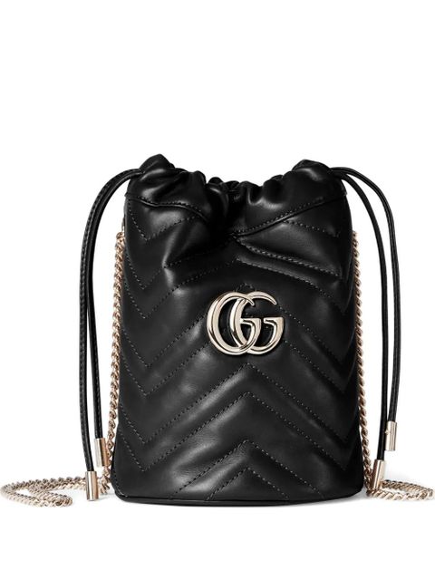 Gucci GG Marmont chevron-stitching logo-plaque mini bag - Black - zdjęcie produktu nr 1