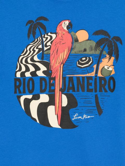 FARM Rio parrot-graphic T-shirt - Blue