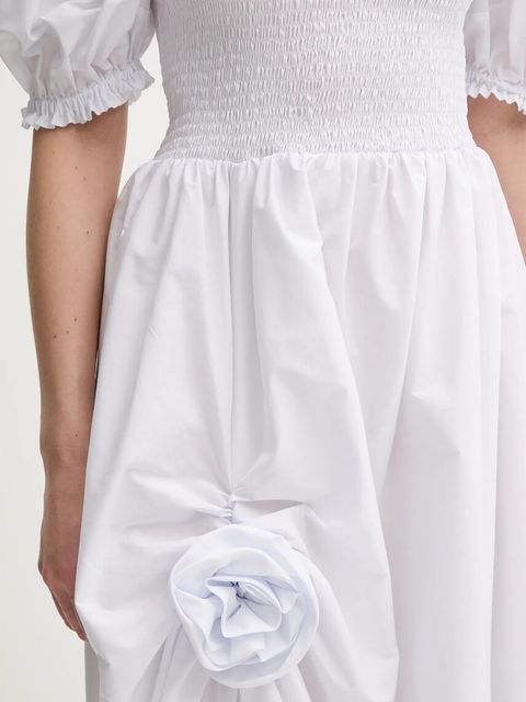 The Sleeper sukienka bawełniana kolor biały mini rozkloszowana BRDR06P001R