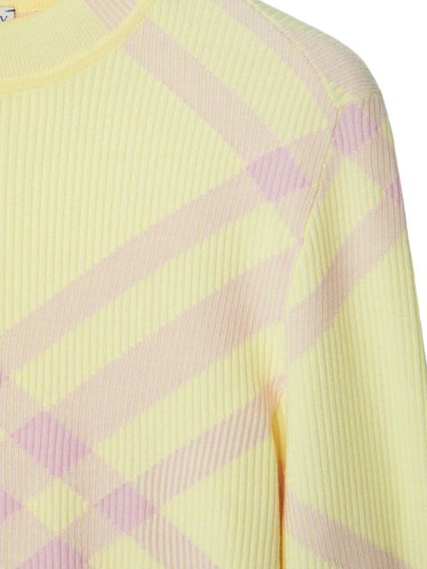 Burberry check-pattern ribbed jumper - Yellow