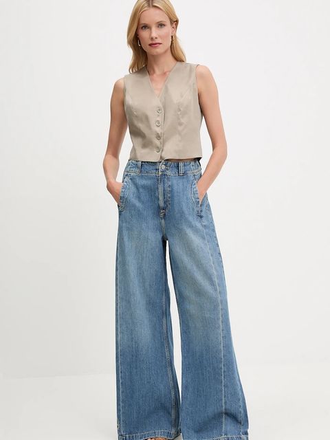 Guess kamizelka CELESTINE kolor zielony jednorzędowa W5YH51 WH5N2 - zdjęcie produktu nr 2