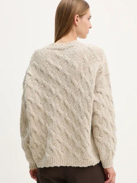 Drykorn sweter wełniany damski kolor beżowy ciepły 423093 88539