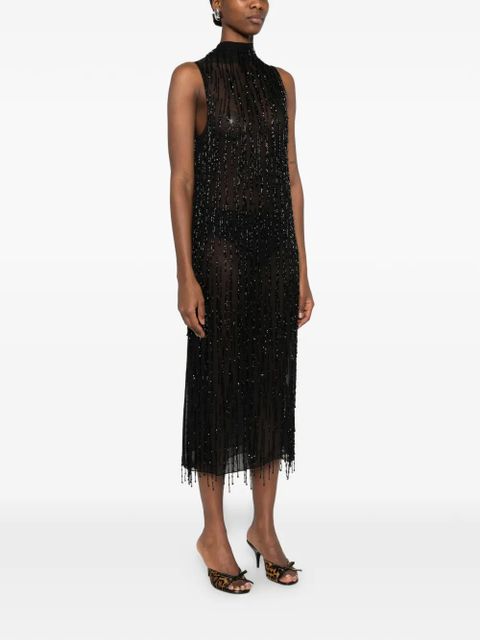 Blumarine beaded high-neck dress - Black