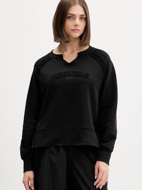 Guess Originals bluza bawełniana damska kolor czarny z aplikacją W5BQ27 KCPR1 - zdjęcie produktu nr 1