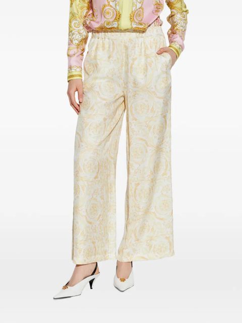 Versace floral-patterned trousers - White