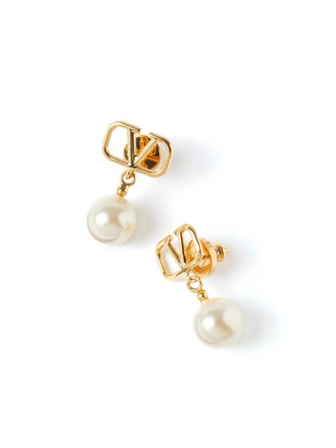 Valentino Garavani VLogo Signature pearl drop earrings - Gold